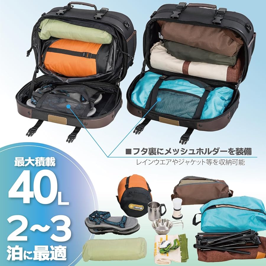 Amazon | [Tanax] バイク用サイドバッグ ツアーシェルケースブラック